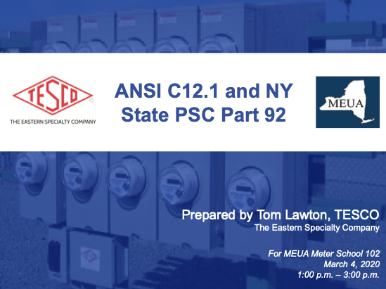 ANSI C12.1 and NY State PSC Part 92