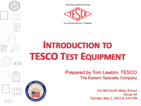 INTRODUCTION TO TESCO TEST EQUIPMENT