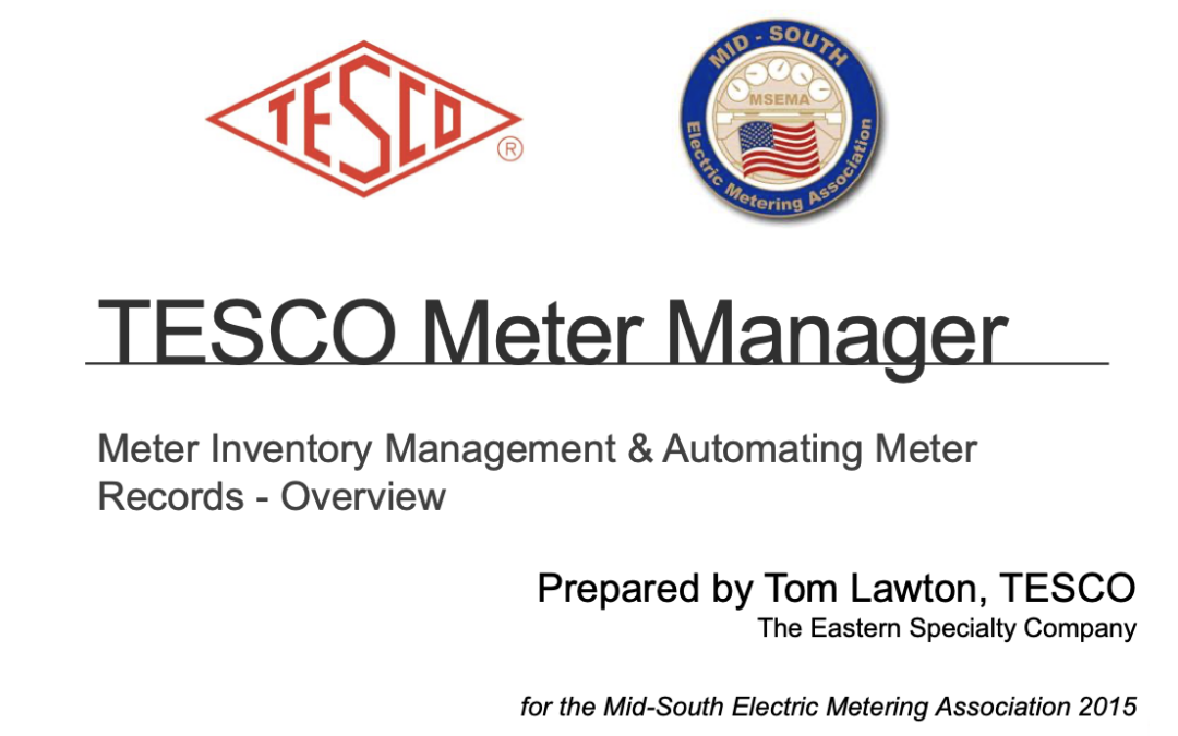 Mid South 2015_Meter Inventory Management & Automating Meter Records