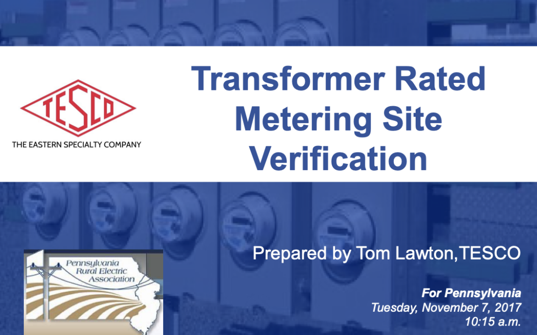 PREA 2018_Transformer Rated Metering Site Verification_Tom Lawton_03.13.18