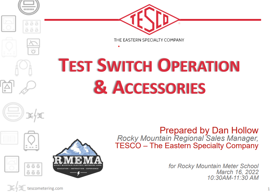 Test Switch Operation Specifications and Accesories