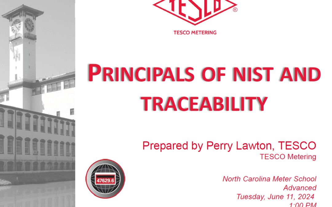 Principals of NIST and Traceability – Perry Lawton North Carolina Meter School 2024